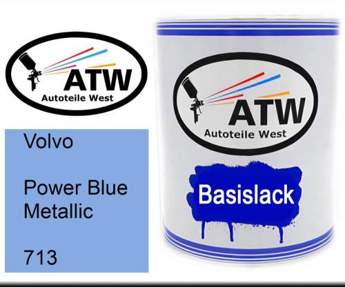 Volvo, Power Blue Metallic, 713: 1L Lackdose, von ATW Autoteile West.